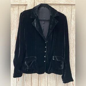 Ellie Tahari Black Velvet Blazer